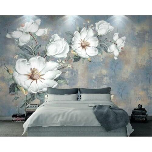 Beibehang Custom 3D wallpaper retro oil painting flower background wall European home decoration 3d wallpaper mural papel tapiz
