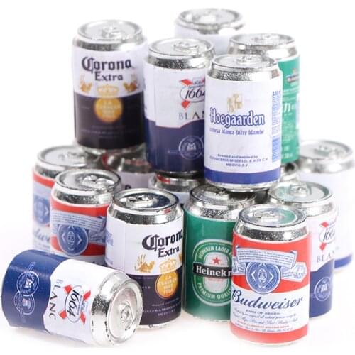 4pcs Mix Colors Cute 3D Plastic Imitation Drink Cans Miniature Food Art Supply DIY Decoration Charm Craft