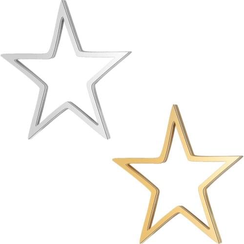 5pcs/Lot Stainless Steel High Polish Cut Out Hollow Star Charms Connector Different Sizes for DIY Jewelry Making Accessories