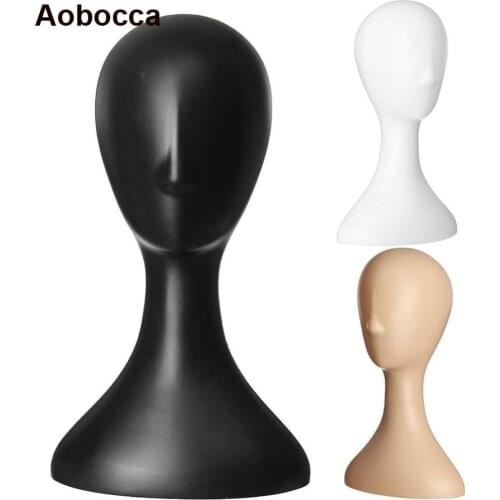 Aobocca Female Plastic Abstract Mannequin Manikin Head Model Glasses Cap Hat Wig Hair Display Stand High Quality New
