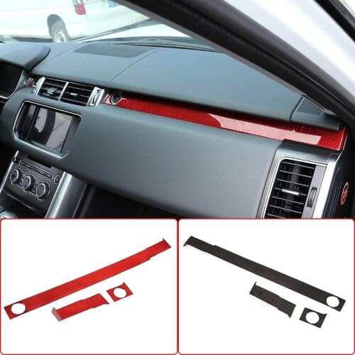 Real 100% Carbon Fiber Car Center Console Dashboard Trim Strips For Range Rover Sport RR Sport 2014-2019 LHD Accessories