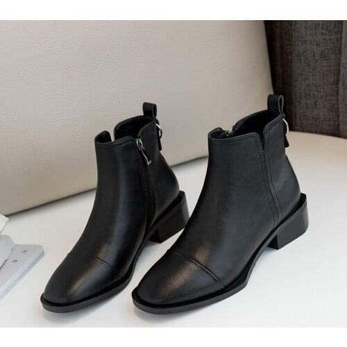 New style Genuine leather Chelsea boots Womens boots Autumn and winter Fashion female boots socks Womens shoes