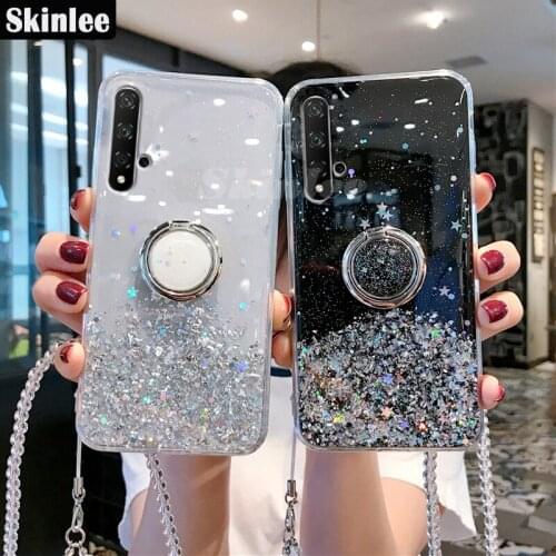 Skinlee For Huawei Nova 5T Case Shockproof Glitter Bling Sequins For HUAWEI NOVA 5T Cover Starry Sky Clear Soft Stars Moon