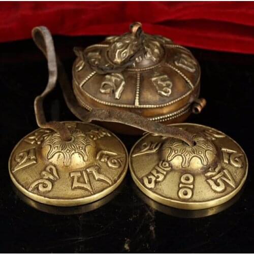Diameter 9CM ,Traditional Tibet hand bell With Box Set,Wonderful pure copper handmade Tibetan Buddhist music instrument