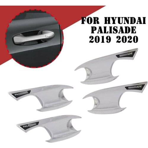 For Hyundai Palisade 2019 2020 ABS Carbon Fiber Car Door Handle Bowl Sticker Cover Decorative Strip Trim Car-Styling Accessories