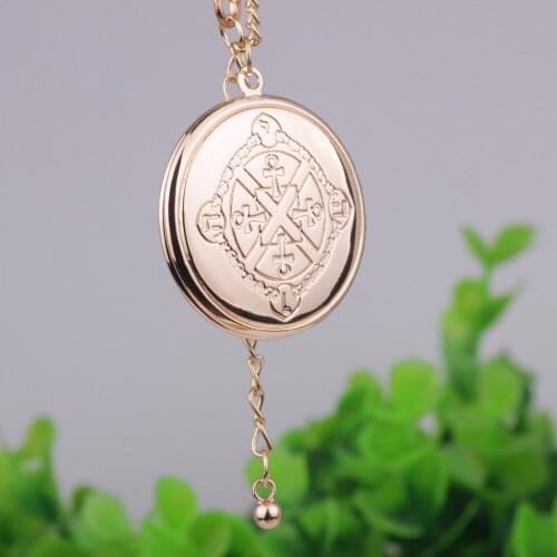 Double Sided Cross Symbol Pattern Jewelry Exquisite Can Be Open Photo Locket Pendant Necklaces Jewelry