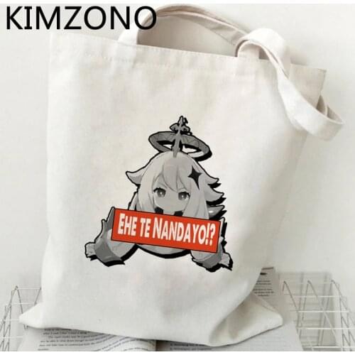 Genshin Impact shopping bag eco shopper grocery bolsas de tela cotton handbag bag woven jute sac tissu