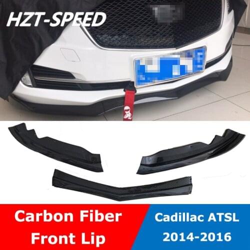 1 Set Car Front Bumper Lip for Cadillac ATSL 2014-2016 3pcs Exterior Parts Gloss Black Front Bumper Lip Cover Trim