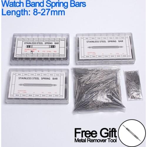 Quality 8mm-27mm Watch band Spring Bars Stainless Steel Spring Pins Bracelet Repair Tools Strap Link Pin Watchband Accessories