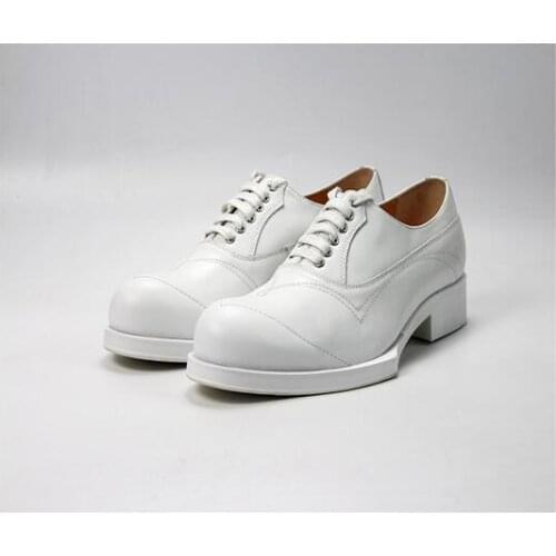 Classics White Wedding Men Shoes Top grade Black Genuine Leather Lace up Handmade Dress shoes for men