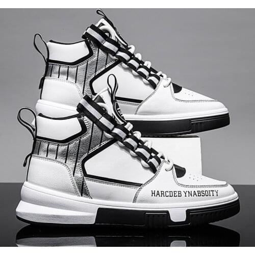 Fashion High Top Men Sneakers Comfortable Trend Mens Casual Shoes Outdoor Adult Brand shoes Hard-Wearing Thick bottom Men shoes