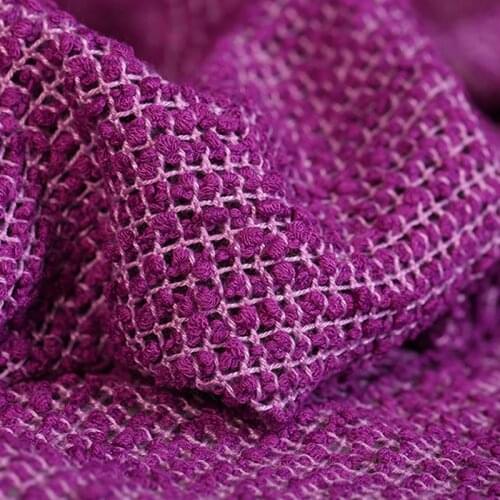 148CM Wide 400G/M Soft Knitted Tweed Purple Acrylic Polyester Fabric for Autumn Spring Dress Jacket E1403