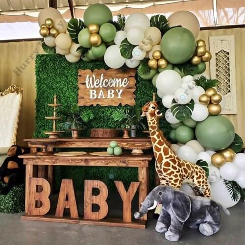 Retro Green Latex Balloon Arch Garland Kit Balloons Chain Set For Wedding Party Baby Shower Birthday Party Decoration Supplies