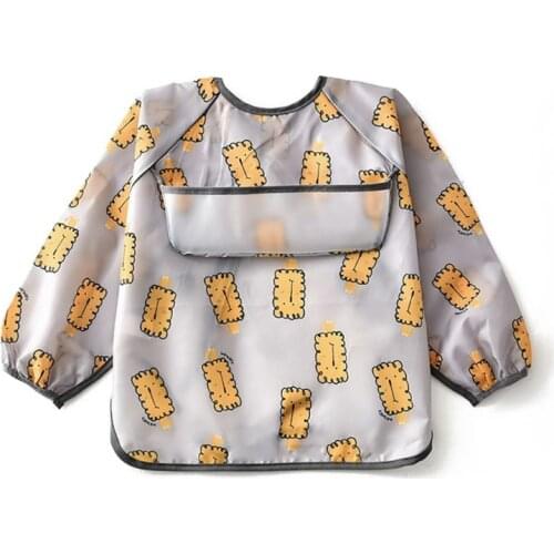 Baby Feeding Cute Bib Baby Bibs Waterproof Colorful Infant Full Sleeve Bibs Toddler Long Sleeve Apron Coverall Feeding Bibs New