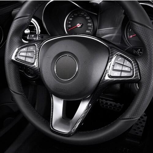 Abs Sticker Steering Wheel Button Trim Decorative Frame Sticker Accessories For Mercedes Benz W205 W213 Gla Glc E C Class