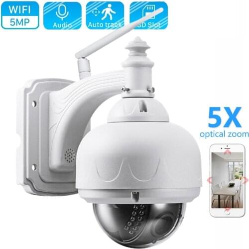 OwlCat HD Outdoor Dome PTZ IP Camera Wifi 5X Zoom Auto Focus 2/5MP Two Way Audio Security CCTV Wifi Camera IR ONVIF2.4 SD Slot