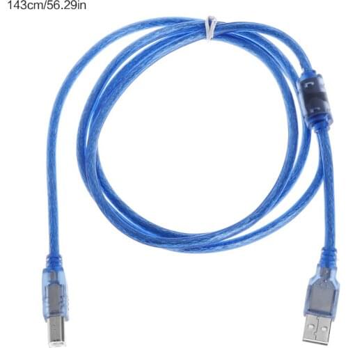 2021 New High Speed Transparent Blue USB 2.0 Printer Cable Type A Male to Type B Male Dual Shielding for 0.3m, 1m, 1.5m, 3m
