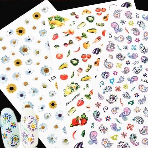 Newest F-088 Paisley pattern 3d nail sticker back glue DIY nail decal stamping DIY decorations for nail art accessory