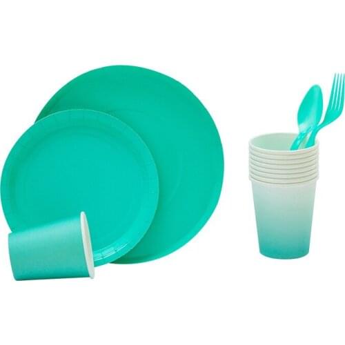 Disposable Tableware Party Decoration 8pcs/1 Bag 7 Inch Solid Color Paper Plate Wedding Decoration Birthday Party Decoration