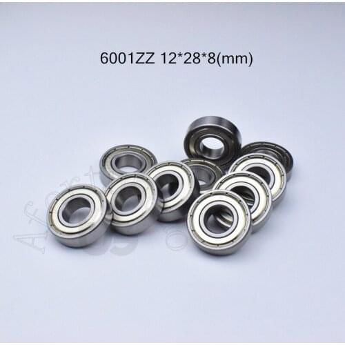 6001ZZ 12*28*8(mm) 10PieceS bearing ABEC-5 metal sealing type 6001 6001Z 6001ZZ chrome steel deep groove bearing