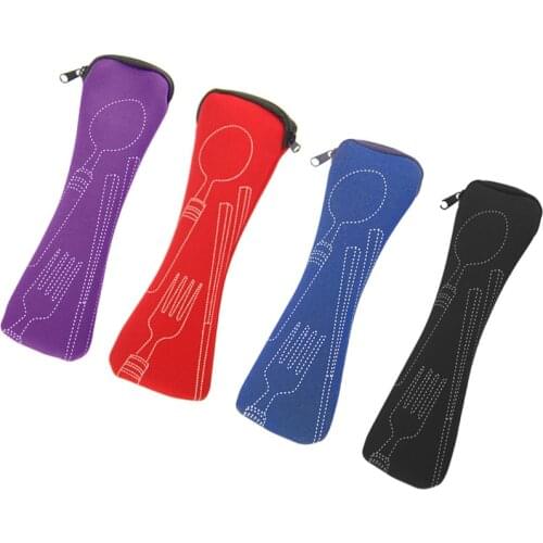 Portable Tableware Box Cutlery Travel Flatware Bag With Zipper Students Household Camping Outdoor Picnic Utensils Storage Case