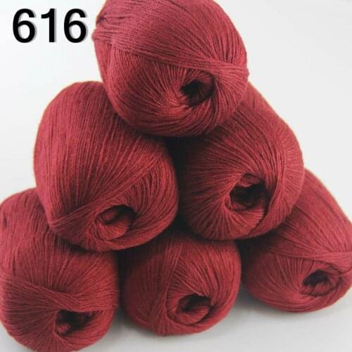 Sale 6balls X 50g pure high quality 100% cashmere warm soft Knitting Yarn Wine 233-616