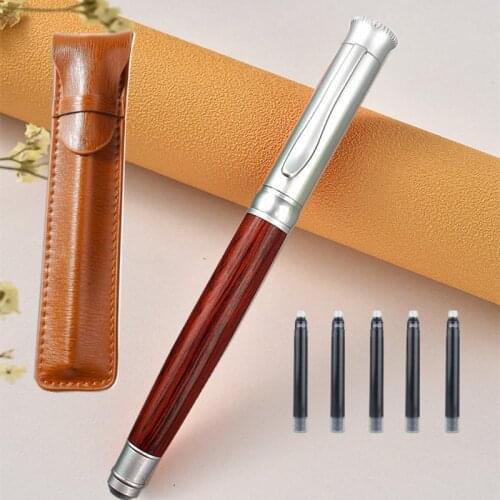 New 886 Classic wood Natural Metal Fountain Pen Fine 0.5mm for Office Gift