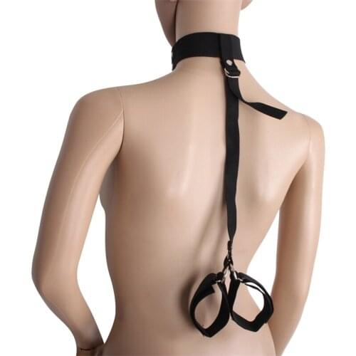 Neck Collar To Hand Fetish Restraint Bondage Set Sex Handcuffs Games Toys For Couple Adults Erotic Rope Handcuffs Flirt Products