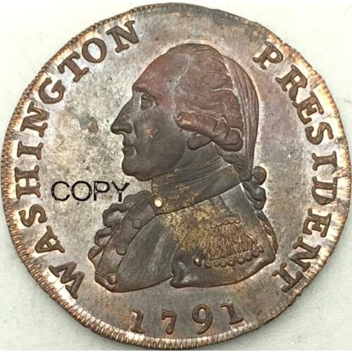 United States WASHINGTON PRESIDENT 1791 Baker 15 Washington Large Eagle Cent Copper Copy coins
