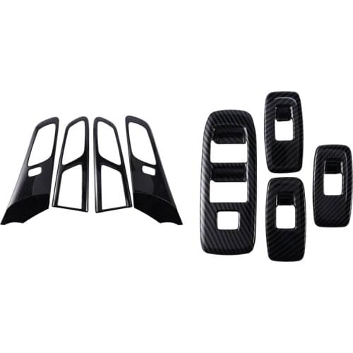 Inner Door Handle Panel Strip Frame Cover Trim with Window Lift Switch Panel Cover Trim for Ford Ranger / Everest 15-21