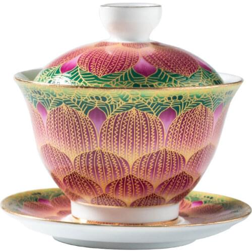 NEWYEARNEW Retro Tureen Accessorie Ceramic Handpainted Cup Tableware Tea Set Business Wedding Gift