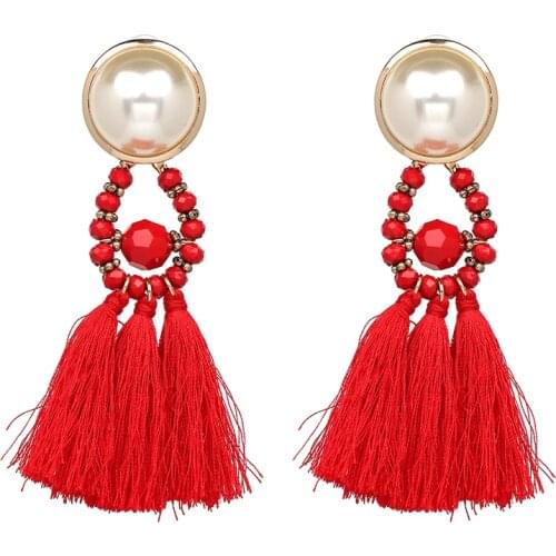2018 Vintage Long Statement Drop Dangle Earrings Wedding Fashion Bohemia Tassel Fringed Earrings For Women Brincos