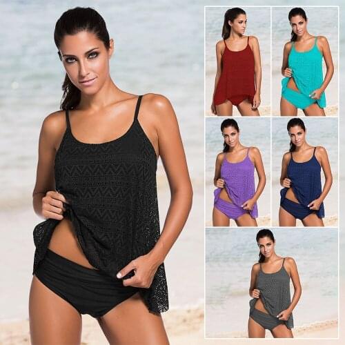 Swimwear Women 2021 European and American Party Swimwear Black Camisole-style Cup Cotton Detachable Triangle Split Swimsuit