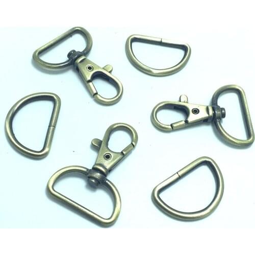 1 Inch (inside wide) Bronze Lobster Swivel Clips and D ring