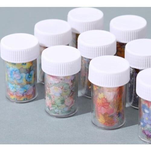 1 Box Butterfly Gold Fall Leaves Nail Foils Flower Maple Leaf Design Transfer Sticker Nail Art DIY Decorations Tools Accessories