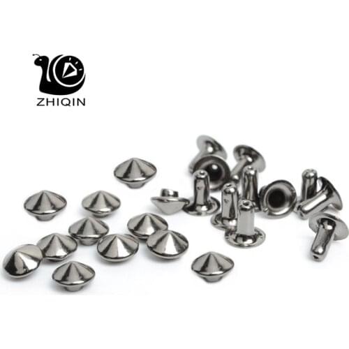 1000sets 10mm wholesale Cone Black Metal Rivets Studs Spots Nailhead Spikes Clothes Rivets For clothing Bag