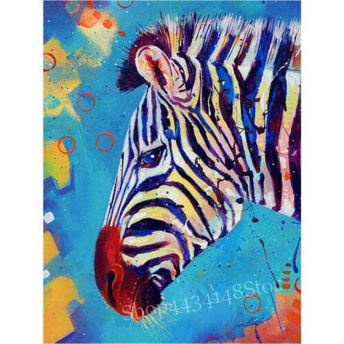 5d diy diamond painting painted zebra animal diamond embroidery full square / round diamond mosaic sticker kit