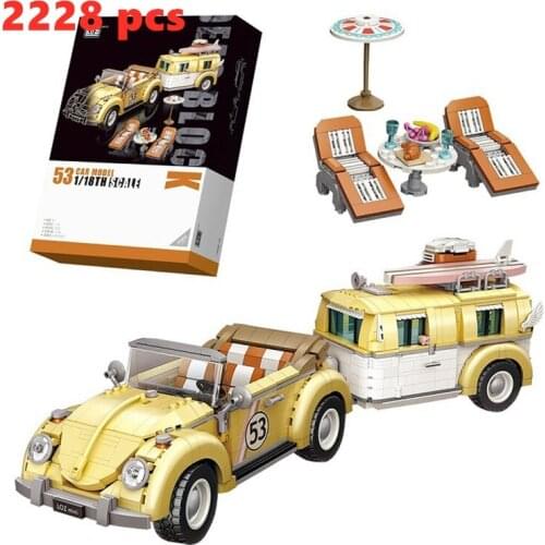 Diamond Mini High-tech Cars Model Building Blocks Motorhome Removable MOC Bricks Educational Toys For Kids Xmas Birthday Gifts