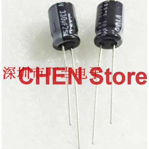 20PCS/50PCS NICHICON VY 25V330UF 8X11.5MM Aluminum Electrolytic Capacitor vy 330uF/25v 105 degrees 330UF 25V