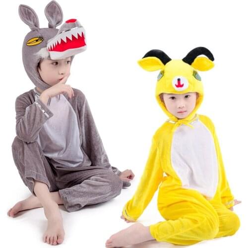 Children Animal Stage Cosplay Performance Little Goat And Wolf Anime Cosplay Jumpsuit Boy And Girls Cartoon Party Dance Costumes