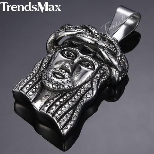 Dropshipping 2018 Mens Jesus Piece Pendant Gold Silver color 316L Stainless Steel Pendant Necklace Gifts Jewelry for Men HP431