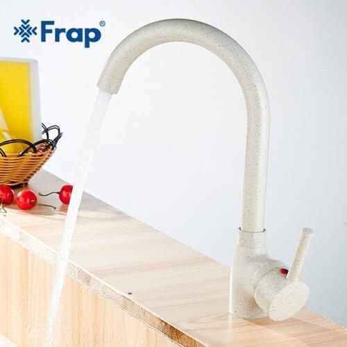 Frap Newly Copper Kitchen Faucet Single Handle Single Hole Mixers Sink Tap Wall Brushed Faucet Hot and Cold Water Y40092-3