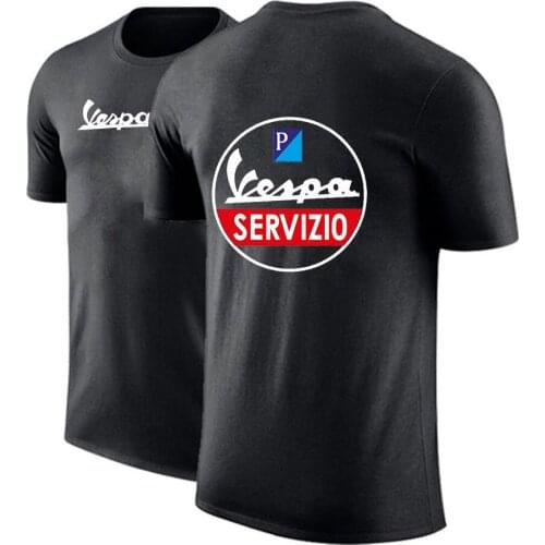 2021 Summer Man Vespa Logo Customize Tshirt Unisex Cotton Hip Hop Popular Print Tops Solid Color Short Sleeves Tee