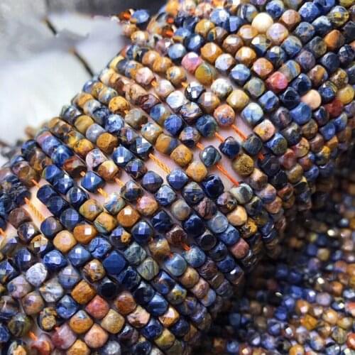 Icnway 39cm Natural Pietersite 2x4mm Faceted Gemstone Beads Diy Jewelry Accessorie Necklace Bracelet Earrings