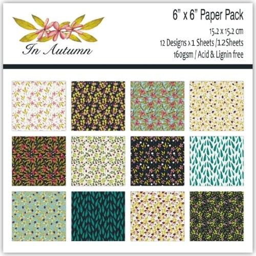 KLJUYP 12 Sheets In Autumn Scrapbooking Pads Paper Origami Art Background Paper Card Making DIY Scrapbook Paper Craft