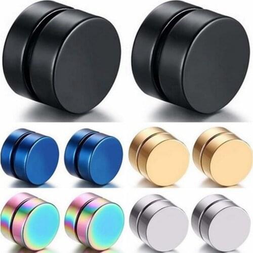 Round Beautiful Circle Non Piercing 1PC Strong Magnet Magnetic Mens Ear Clip About6mm/8mm/10mm/12mm5 Colors Girls Earrings