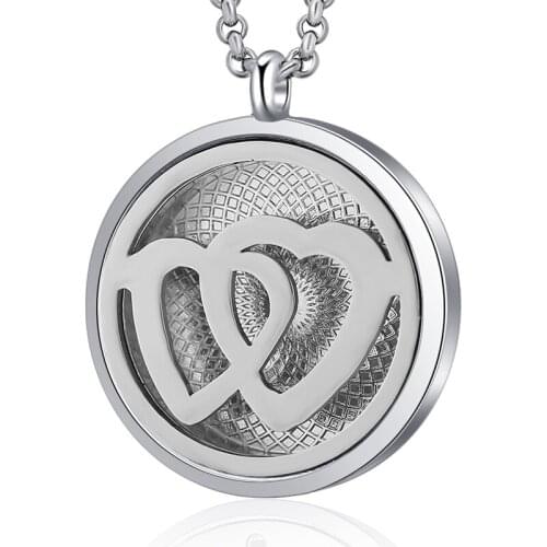 MODKISR High Quality Wholesale New Listing Exquisite Perfume Freshener Diffuser Magnet Stainless Heart To Heart Necklace Jewelry