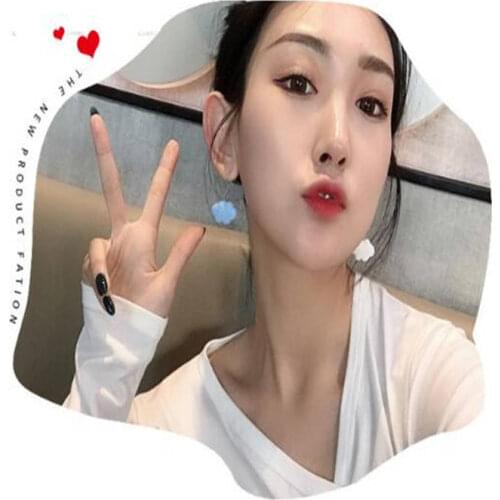 Fashion funny personality asymmetric cloud earrings candy color sweet white cloud resin earrings temperament womens jewelry