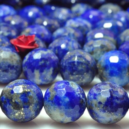 Natural Lapis Lazuli Faceted Round Loose Beads Wholesale Gemstone Semi Precious Stones Bracelet Necklace Diy Jewelry Making
