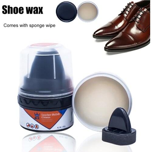 Newest Leather Shoe Boot Polish Cream with Brush Shoe Wax Repair Shoes Glossy Shine Nourishes Protection